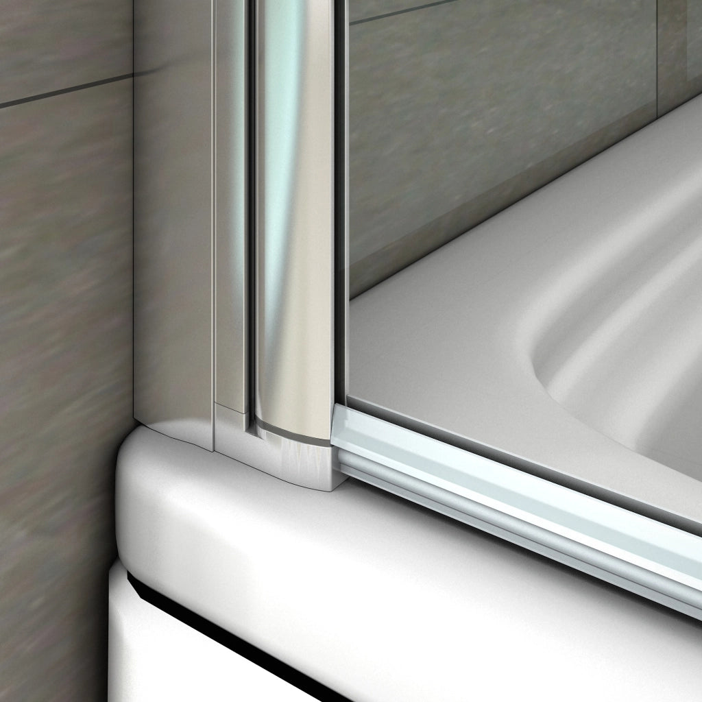Parete Da Vasca Bagno Sopravasca Due Ante Movibili Pieghevoli Vetro 6 mm Temperato Anticalcare 110x140 cm
