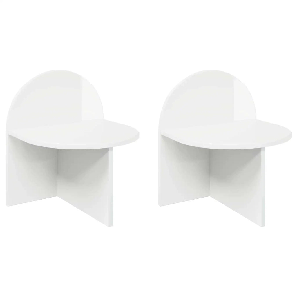 Comodino 2 pcs Bianco Lucido 40 x 35,5 x 45,5 cm 8001140