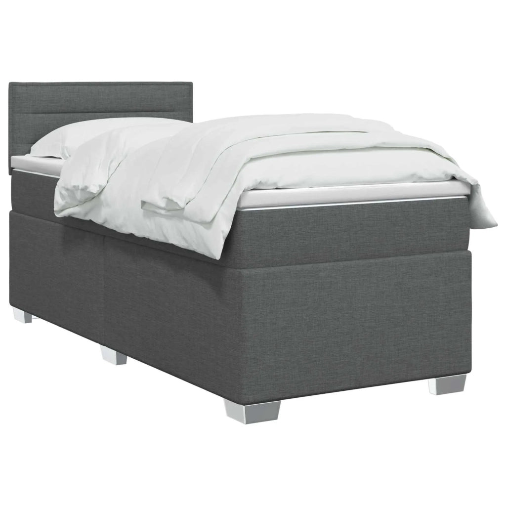 Letto box spring con materasso Grigio Scuro 90 x 190 cm Tessuto 3450363