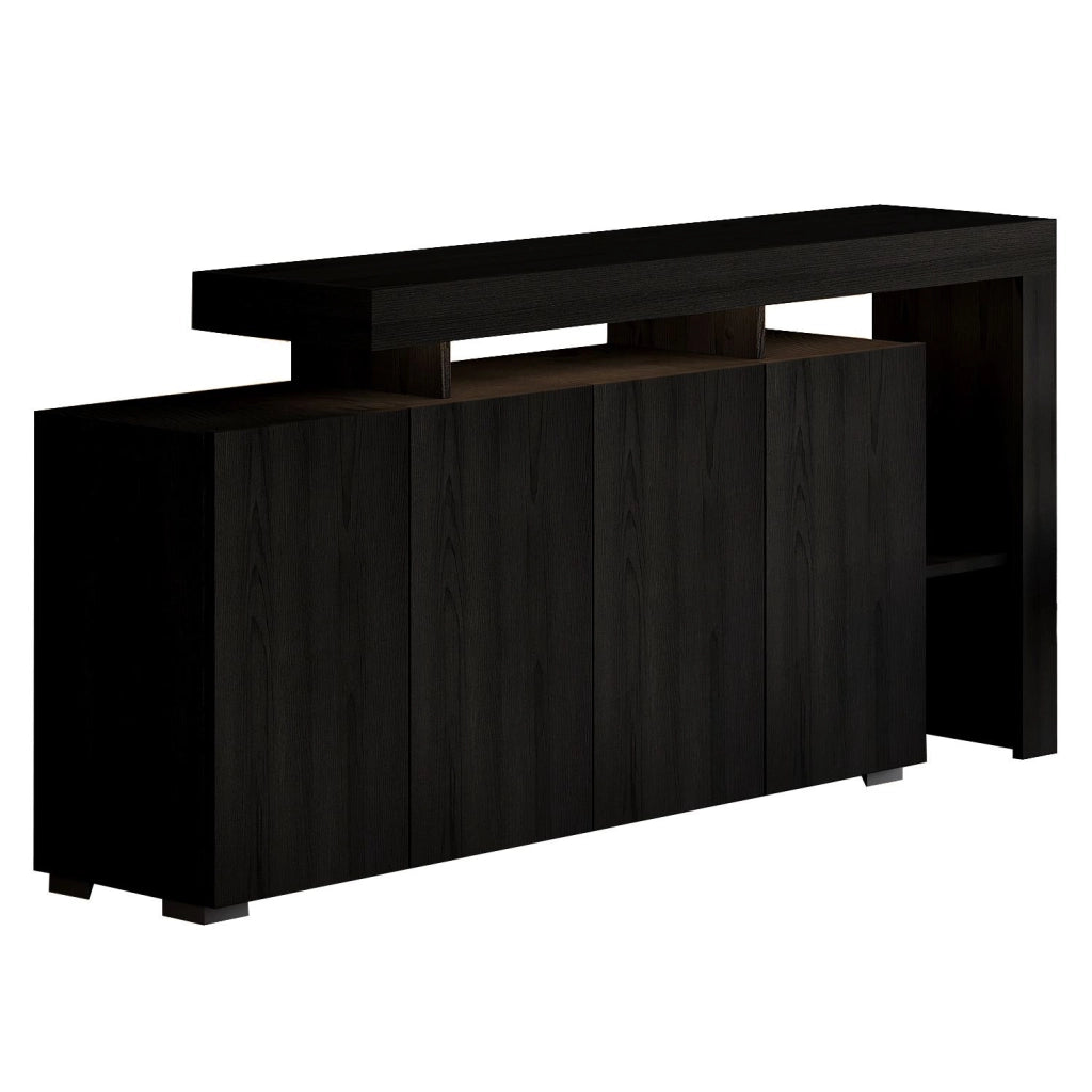 Credenza in legno "Beliz" - 170 x 35 x 80 cm - Legno nero