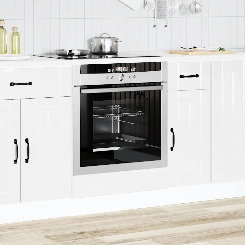 vidaXL Armadio Forno Lucca Bianco Lucido in Legno Multistrato