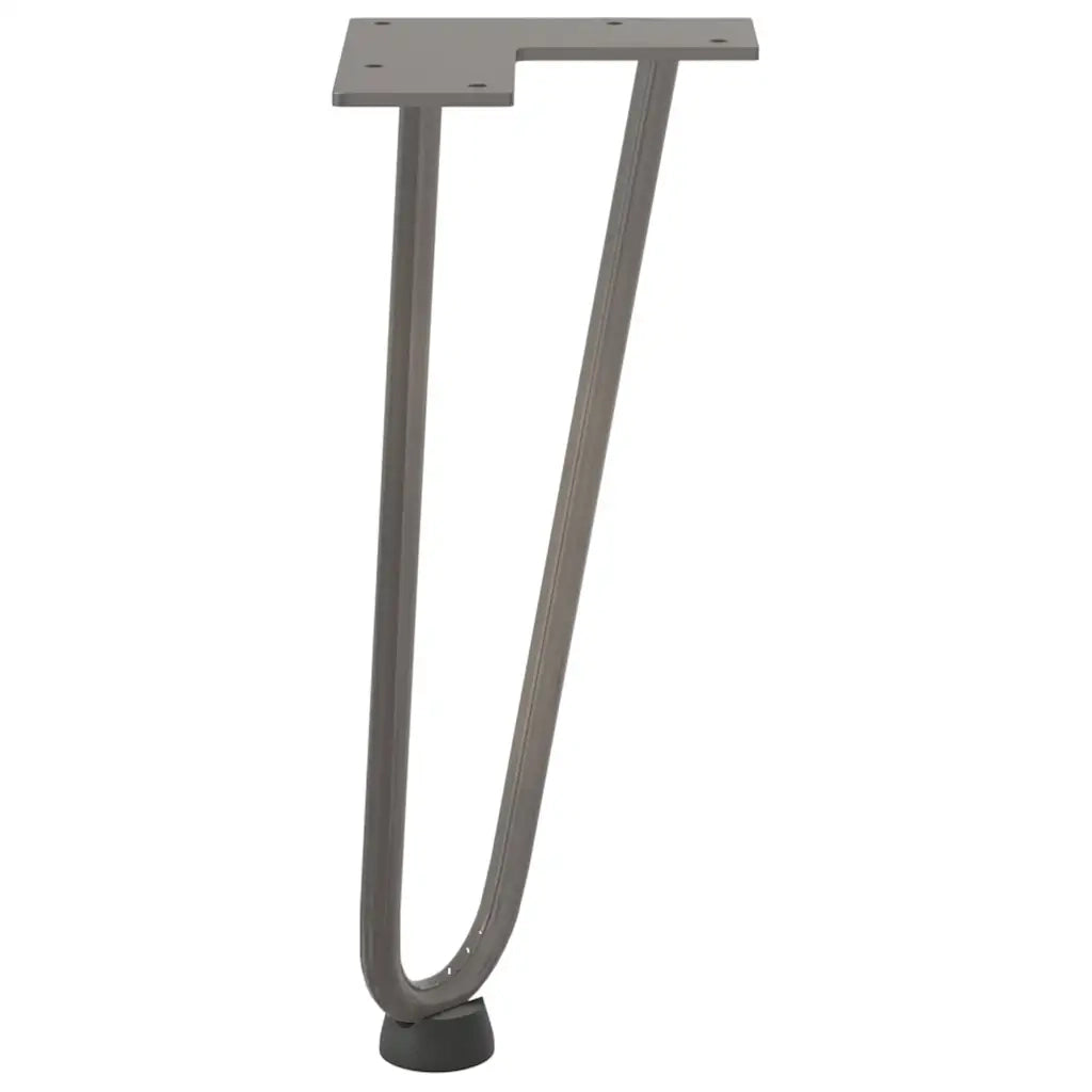 Gambe a forcina per tavolino 4 pz in acciaio naturale 30 cm in acciaio massiccio 4012419