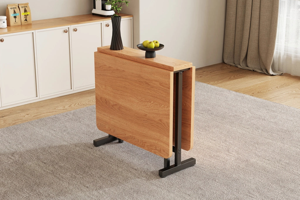 Tavolo da pranzo allungabile pieghevole in MDF colore Quercia bianca americana, portata 60 kg