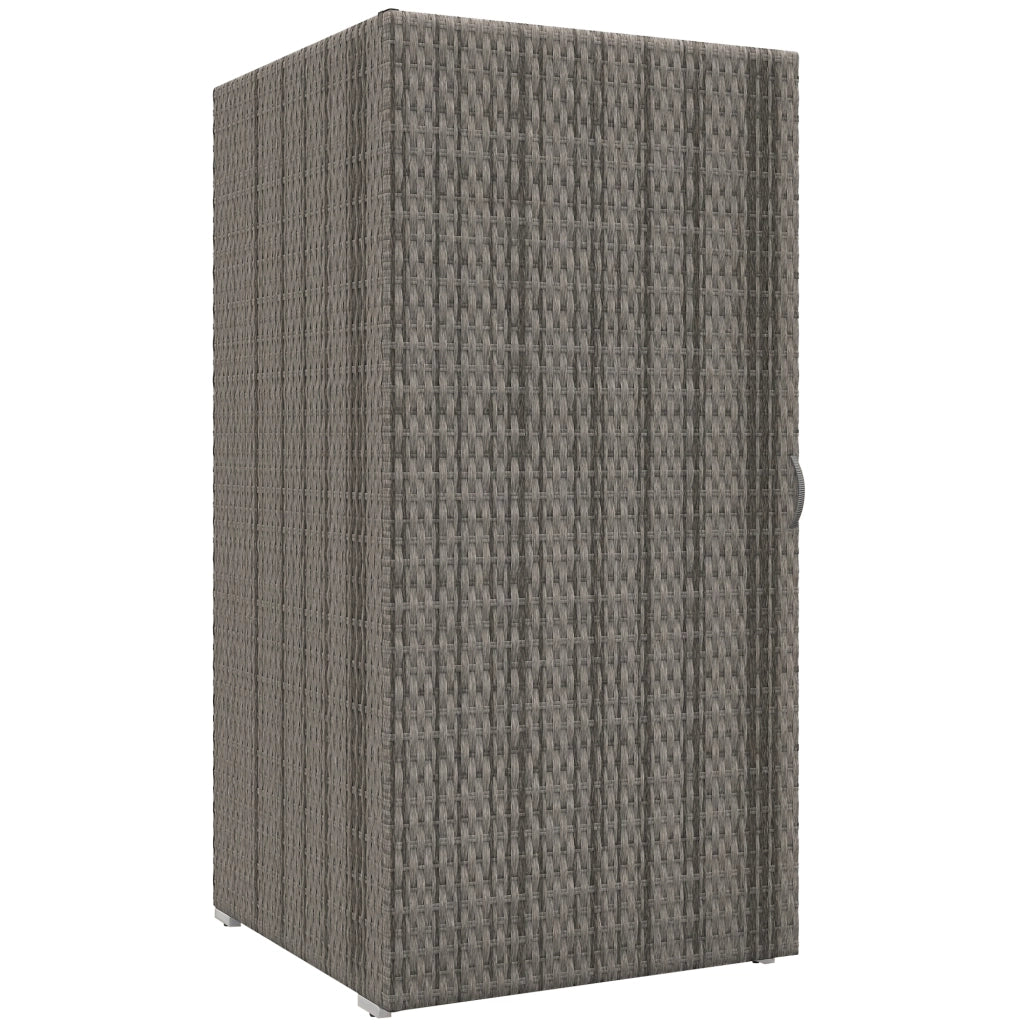 Armadio da Giardino in Polyrattan PE ¨C zephmum ¨C Grigio 60x63x120cm