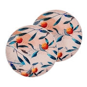 Set di 2 cuscini da giardino in tessuto multicolore con motivo a foglie ⌀ 40 cm design originale esterni terrazzo interni