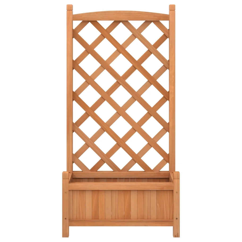 Fioriera con Traliccio Marrone 55x29,5x110 cm in Massello di Abete 365485
