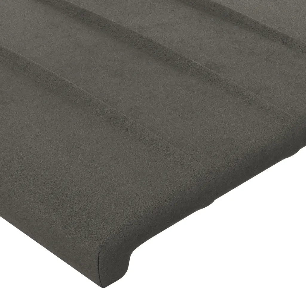 Testiera ad Orecchio-Testata con Orecchie GrigioScuro 163x23x118/128cm in Velluto 120878