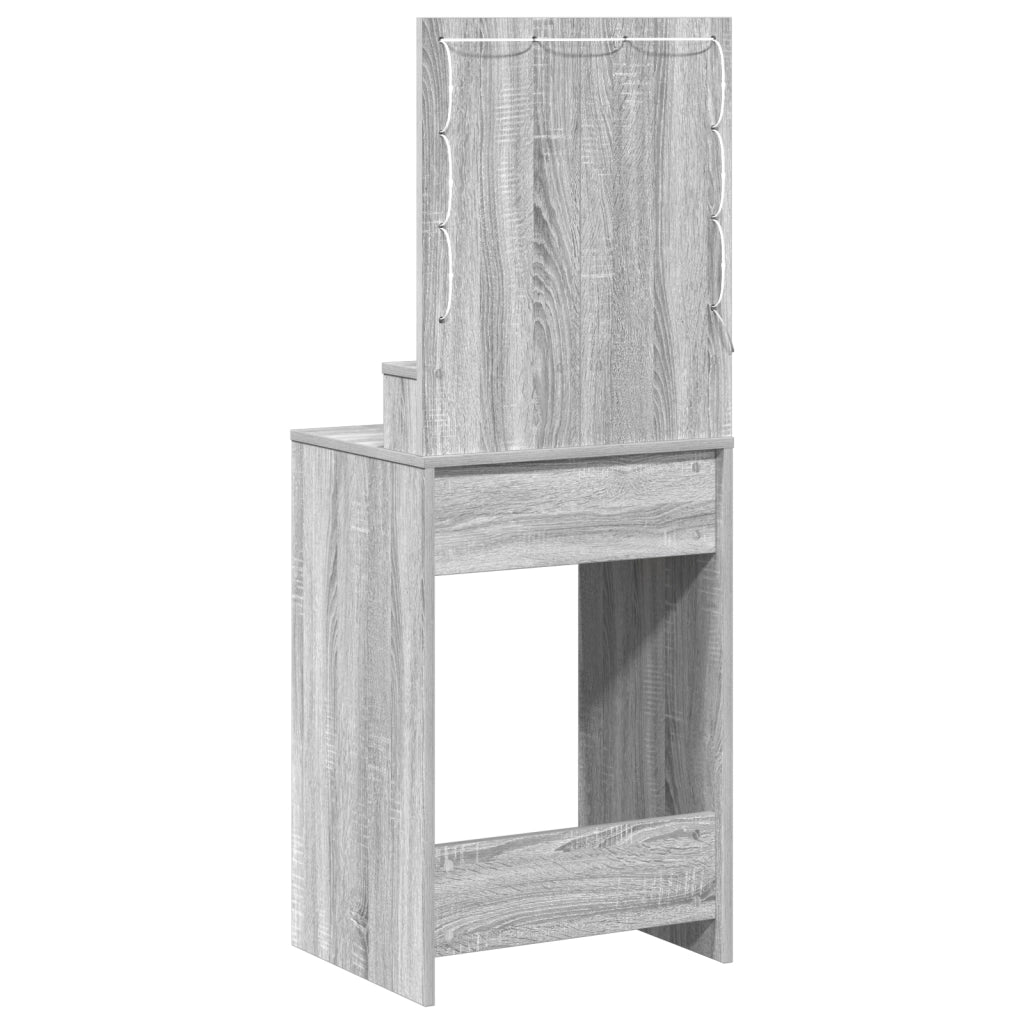 Toeletta  con luci LED Grigio Sonoma 50x41x135 cm