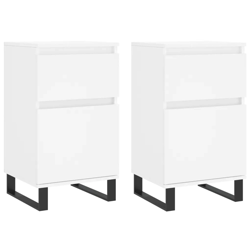 Credenze 2 pz Bianche 40x35x70 cm in Legno Multistrato 831165