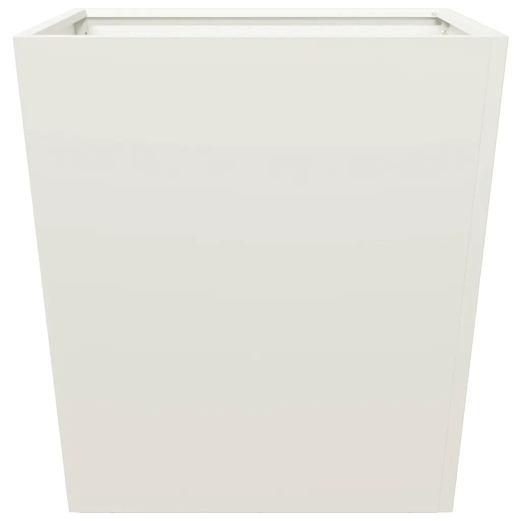 Fioriere da Giardino 2 pz-Vaso da giardino Bianche 50x50x50 cm in Acciaio