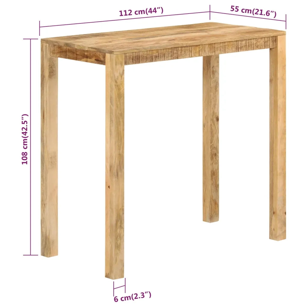 Tavolo da Bar 112x55x108 cm in Legno Massello di Mango 350317