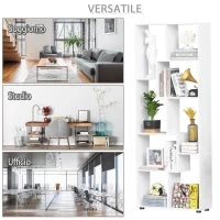 Libreria Scaffale Moderna di Design a 8 Ripiani in Legno Truciolare, Arredamento Casa e Ufficio, 70x24x178cm Bianco
