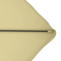 Ombrellone Decentrato 2.5x2.5 m con Base a Croce e Apertura a Manovella, in Metallo e Poliestere Beige
