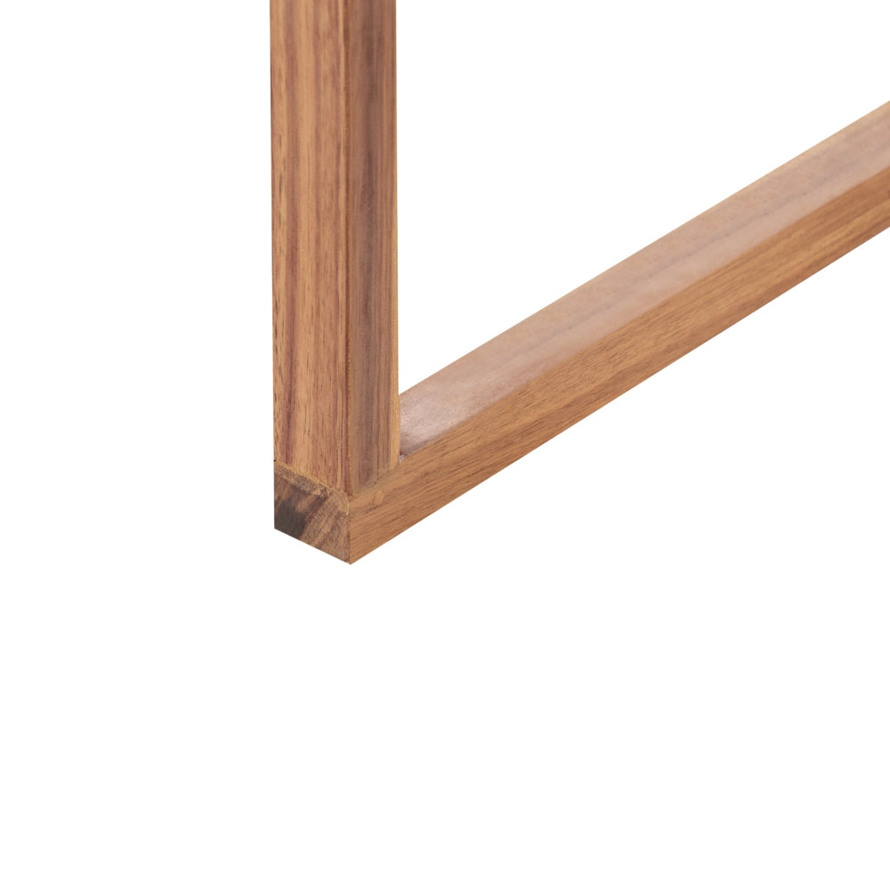 Set di 8 sedie da giardino in legno di acacia chiaro certificato con cuscini blu resistenti all'acqua