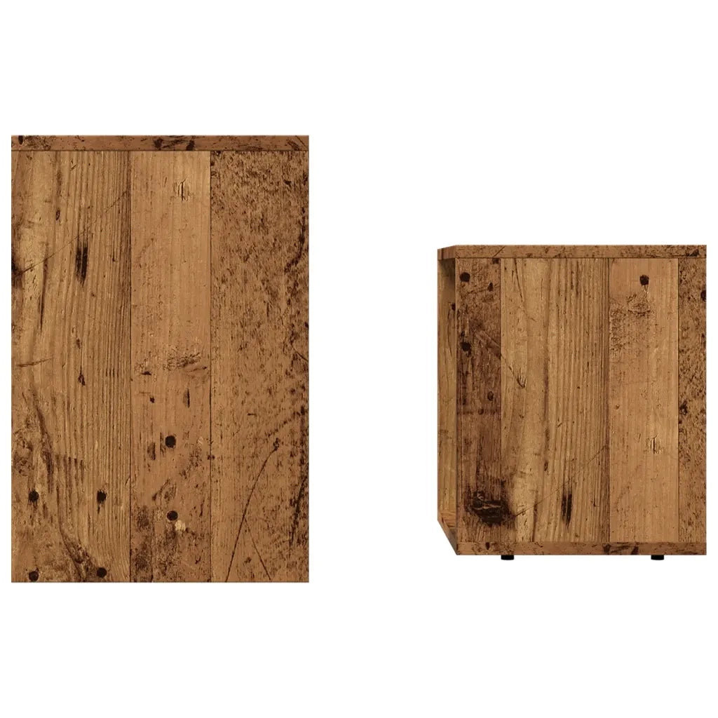 2 pz Tavolini da salotto | Tavolino da caff¨¨ | Tavolino da Soggiorno Impilabili Legno Antico in Truciolato
