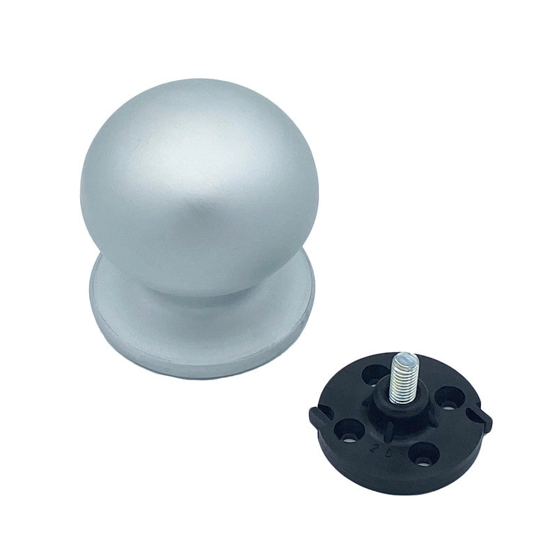 Pomolo fisso per porta SAGUATTI 169/70EB in alluminio argento satinato