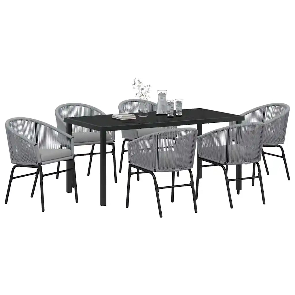 Set da Pranzo per Giardino 7 pcs Antracite