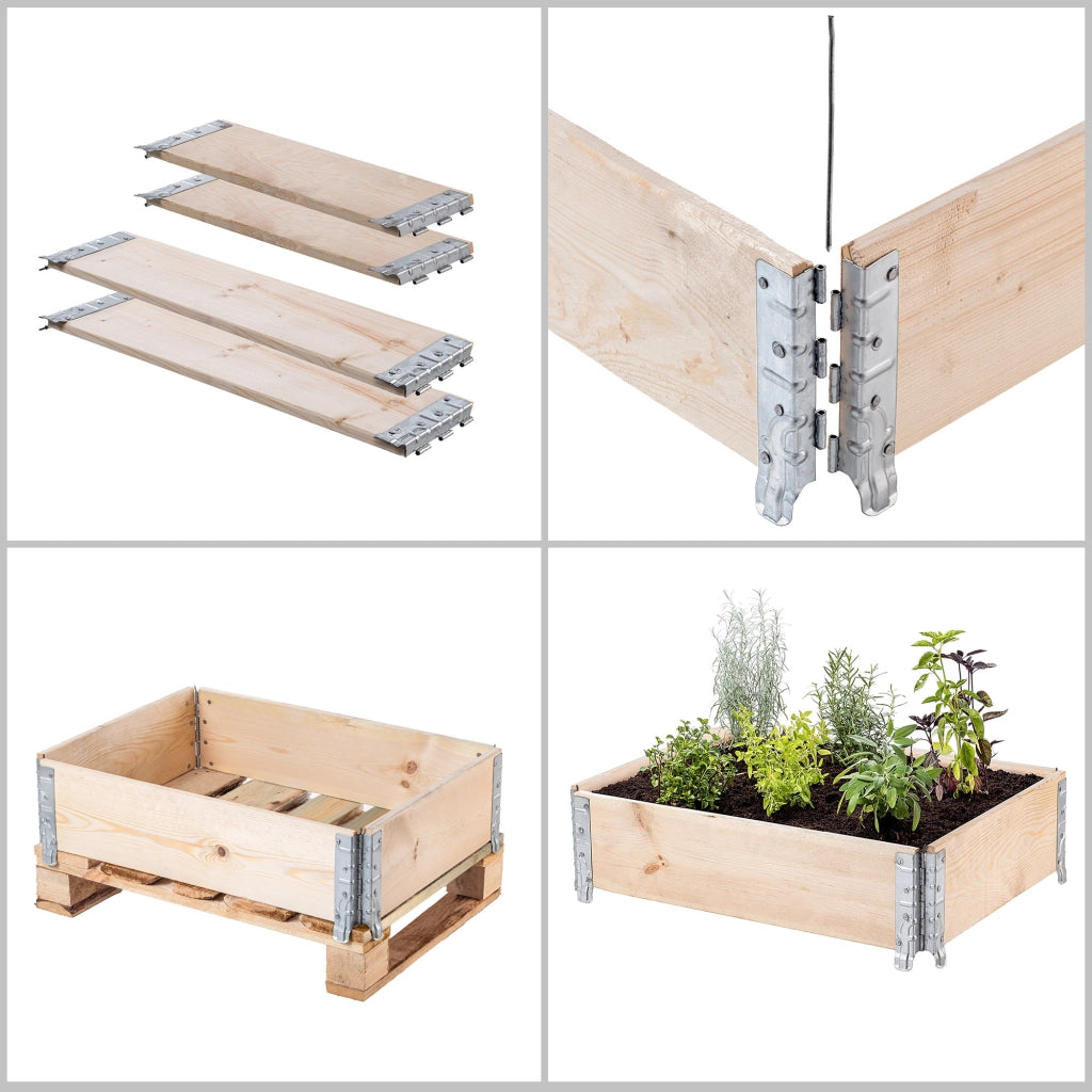 KADAX Prolunga per pallet in legno 60 x 80 cm Contenitore per erbe aromatiche