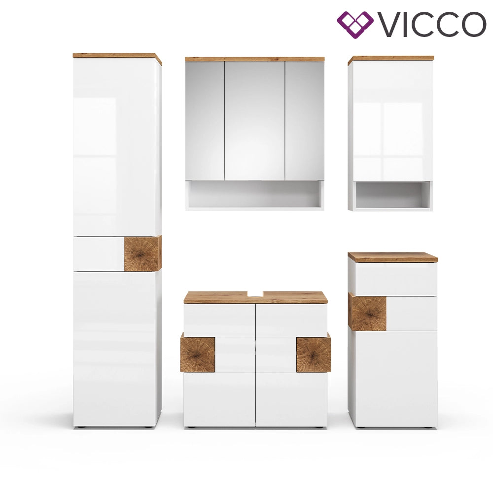 Vicco Set di mobili da bagno Bianco 5 parti