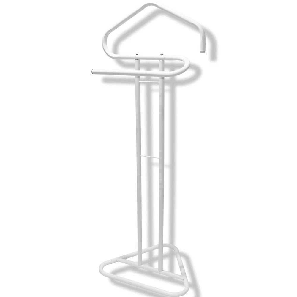 Trade Shop - Appendiabiti Da Terra 2 Posti Attaccapanni Stand Guardaroba In Metallo 43,5x36x110,5cm -