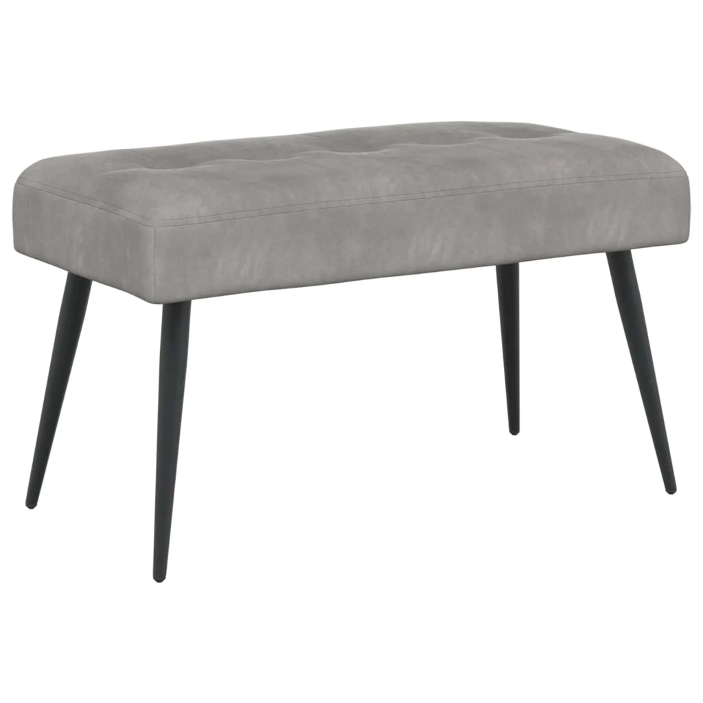 Panchina con bottoni imbottiti Grigio Chiaro 80 x 40 x 46 cm 42038515