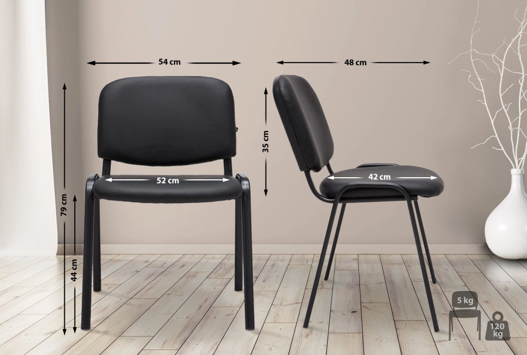 Sedia impilabile Ken similpelle nero