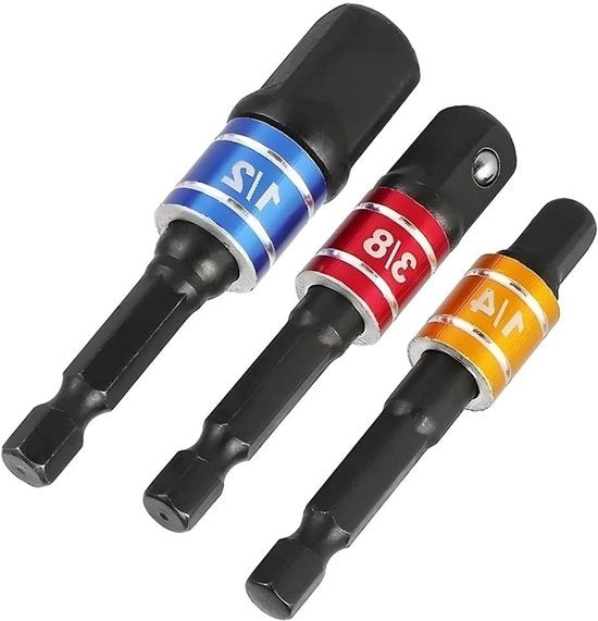 Adattatore per foro di presa per trapano - set di adattatori per chiave a gomito - adattatore per attrezzi manuali - anelli codificati (nero)