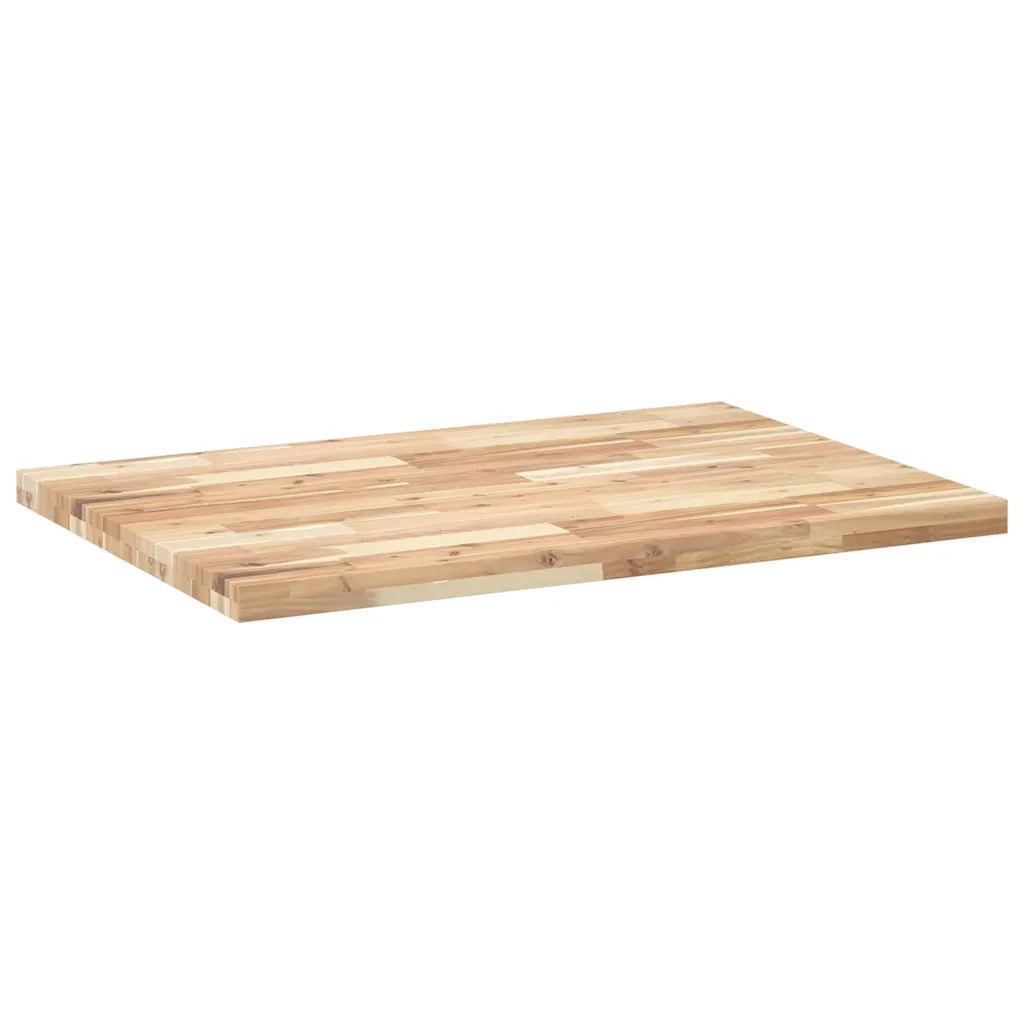 Piano Tavolo Rettangolare 100x70x4cm Legno Massello di Acacia