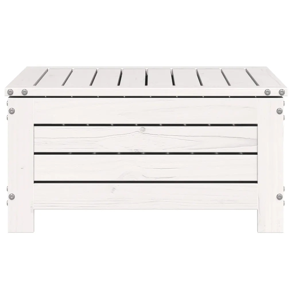 Poggiapiedi Giardino Bianco 62x63,5x32 cm Legno Massello Pino