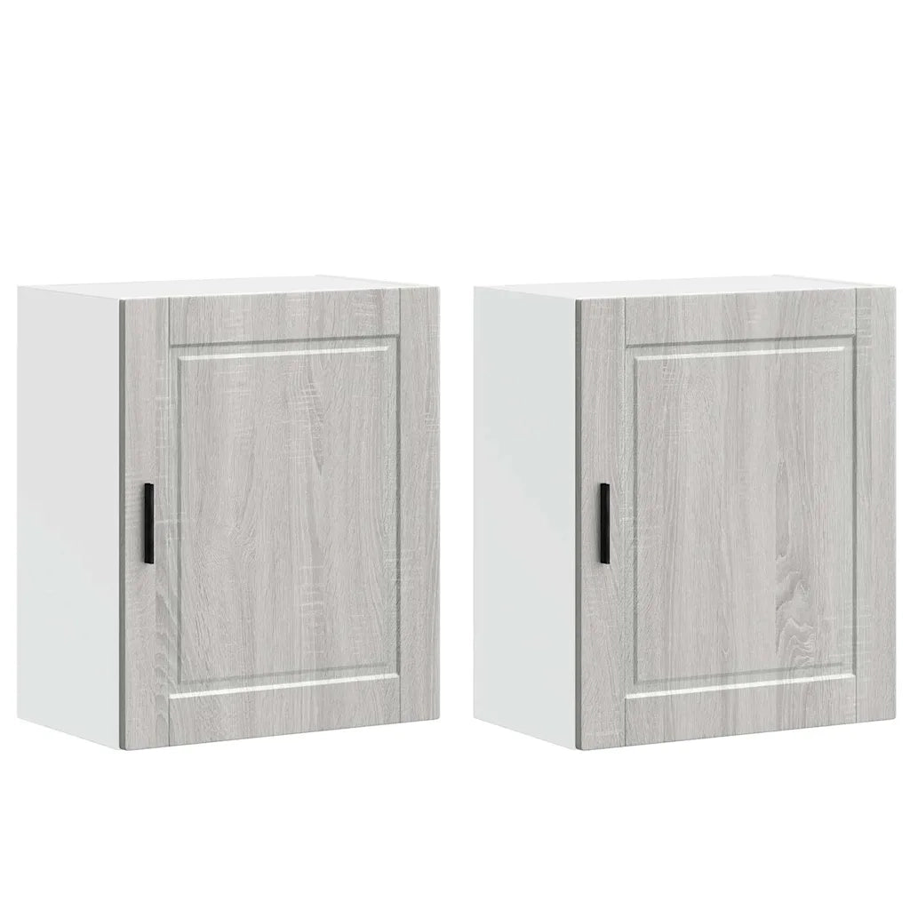 vidaXL Pensili da Cucina 2 pz Porto Grigio Sonoma in Legno Multistrato