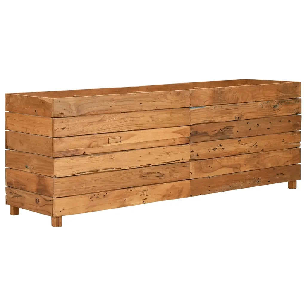 Letto Rialzato 150x40x55 cm Legno di Teak di Recupero e Acciaio 47426