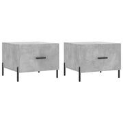 2 pz Tavolini salotto | Tavolino da caff¨¨ | Tavolino da Soggiorno Grigio Cemento 50x50x40 Legno Multistrato