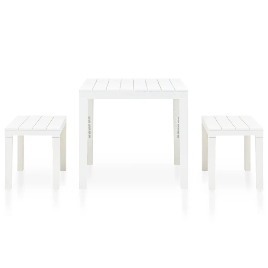 Tavolo da Giardino con 2 Panche in Plastica Bianco cod mxl 34570