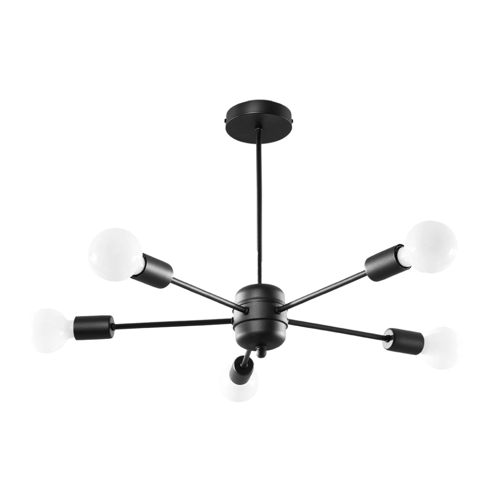 Lampadario TEMBO 5 luci nero Pure Lume E27 PU.1022