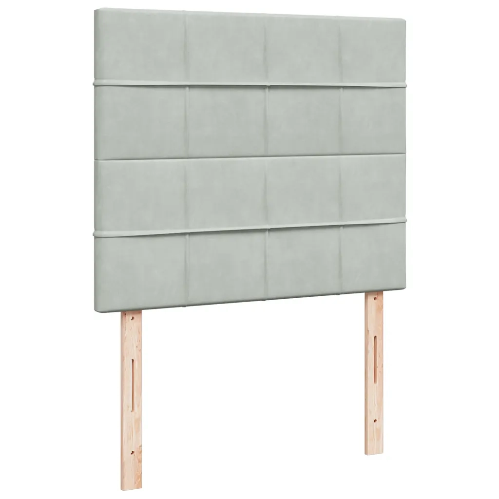 Giroletto a Molle con Materasso Grigio Chiaro 120x190cm Velluto
