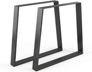 Gambe per tavolo, Nero, 80 x 72 cm Trapezoidale, per un facile montaggio su tavoli da pranzo e piani di lavoro