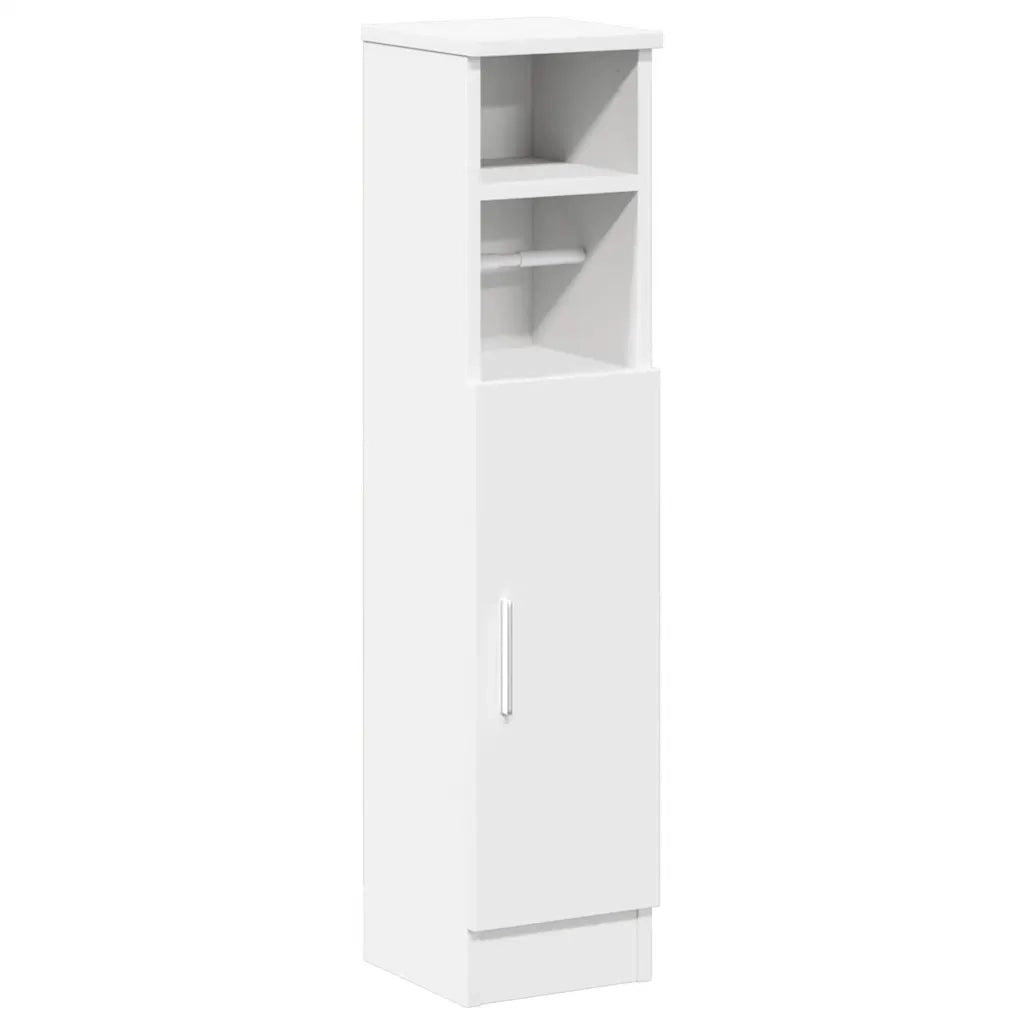 Mobile da Bagno | Armadio da bagno con Portarotolo Bianco 20,5x22x90 cm