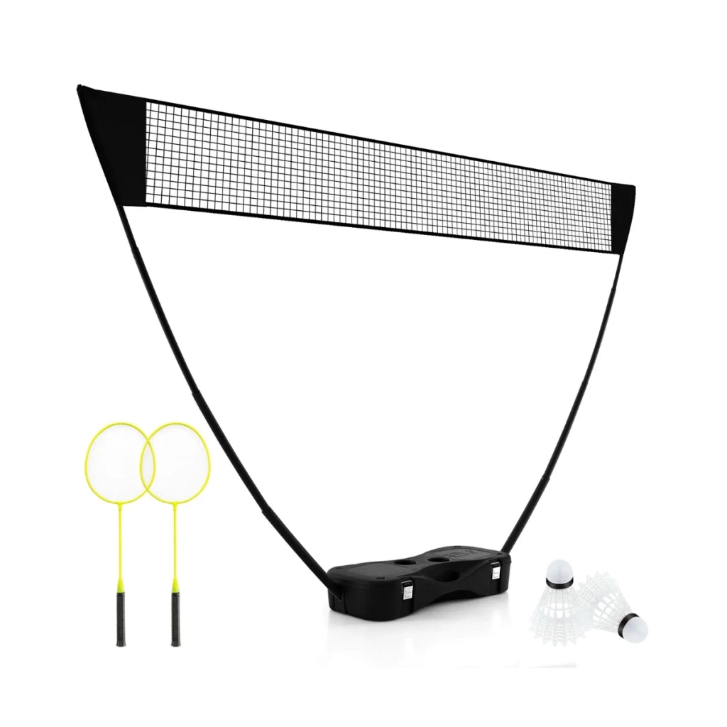 Lotto di 1 set da badminton portatile 270 x 33,5 x 160 cm con pratico contenitore design moderno in PE nero 20_0011888