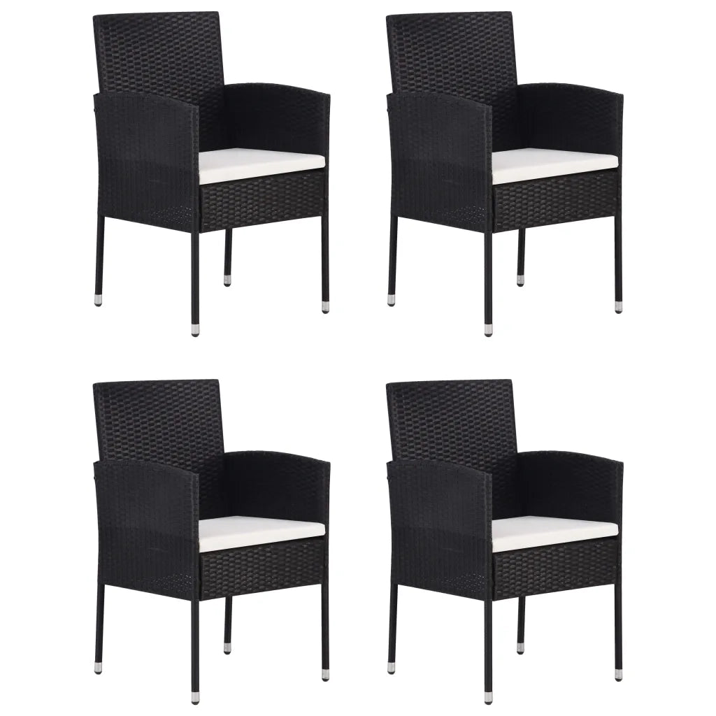 Set Mobili da Pranzo per Giardino 5 pz Nero 3067832