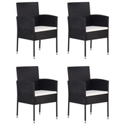 Set Mobili da Pranzo per Giardino 5 pz Nero 3067832