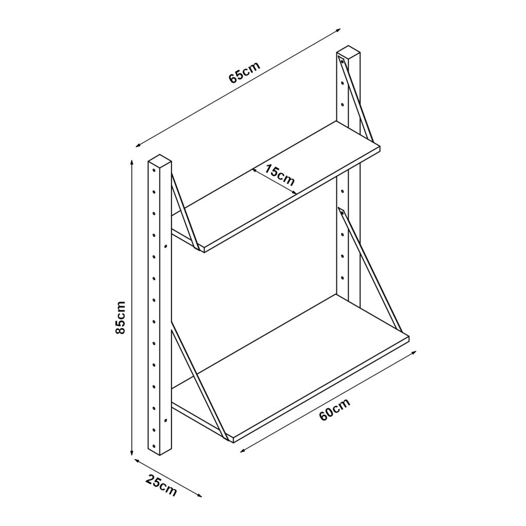 Scaffale dal design senza tempo per soggiorno/camera da letto mobiletto portaoggetti da parete 85 x 65 x 25 cm bambù naturale 03_0011296