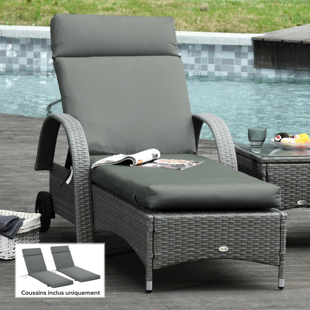 Cuscini per Chaise Longue ¨C zephmum ¨C Grigio scuro 196x55 cm