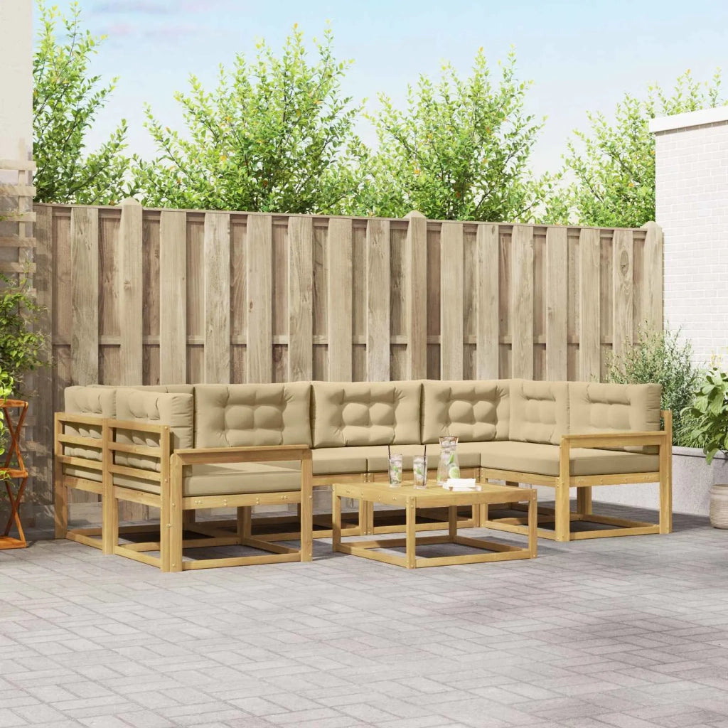 Set di divani da esterno 5 pz Bianco e Beige 3386122