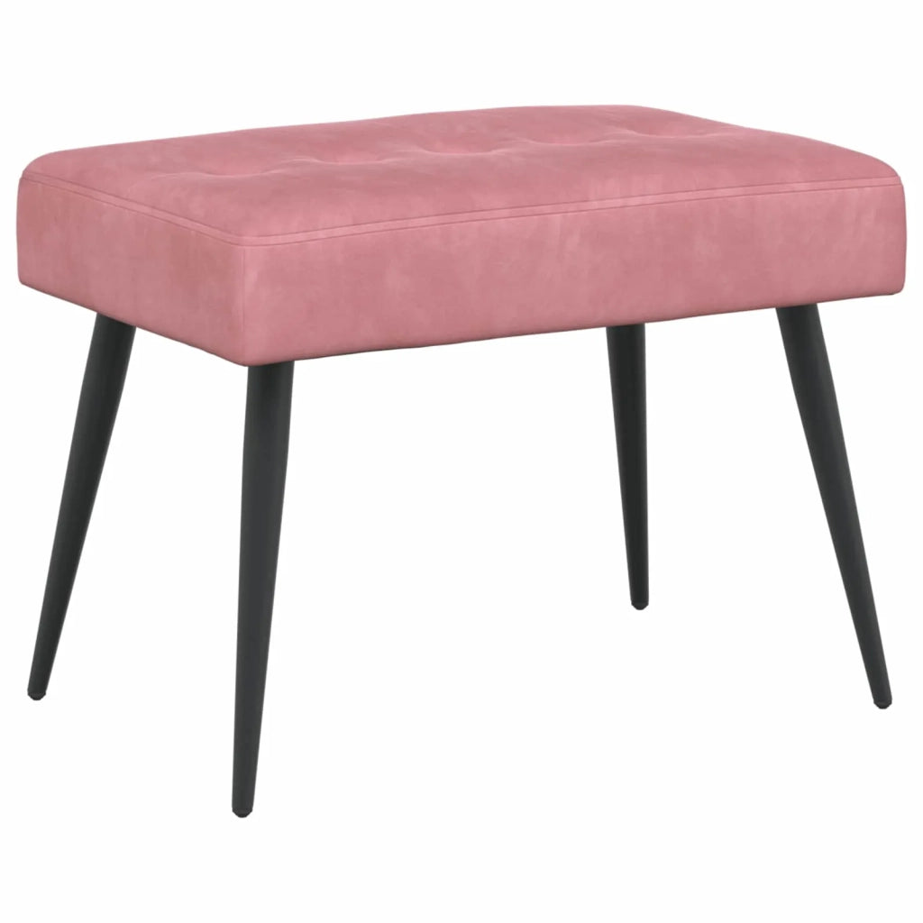 Panchina con bottoni imbottiti Rosa 60 x 40 x 45 cm Velluto 42038505