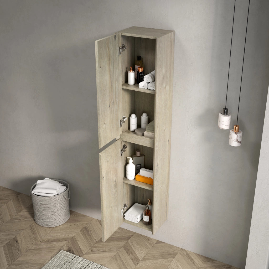 ARMADIO BAGNO a 2 ante in Plywood Off White