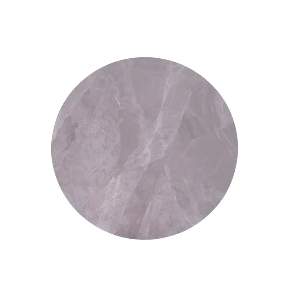Tavolo da pranzo rotondo ARVENA – 110 cm – Piano in pietra sinterizzata – Colore grigio – Design contemporaneo e robusto