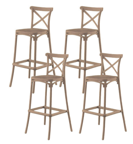 Set 4 Sgabelli 40x36x91 cm in Polipropilene Pompei Tortora