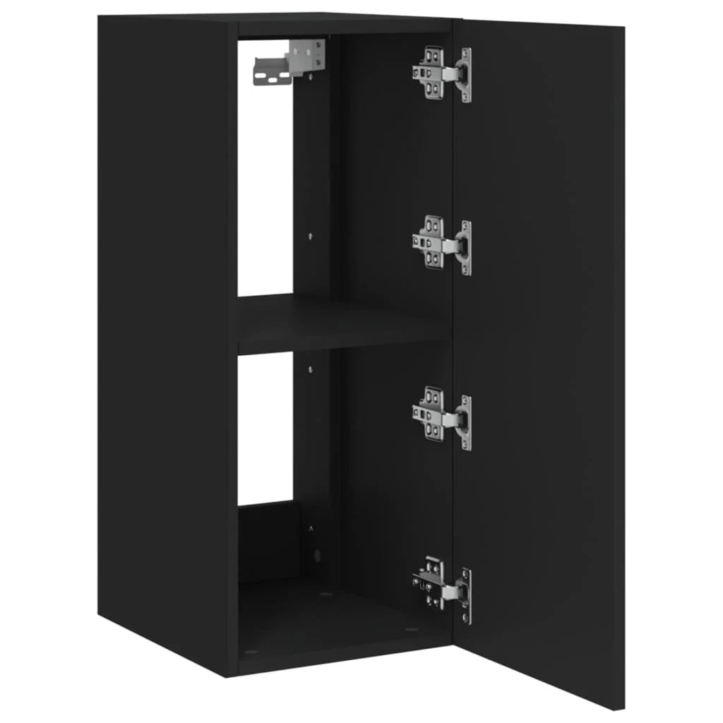 Mobile TV multimediale mensola TV credenza mobile TV parete attrezzata per sala da pranzo soggiorno camera da letto con luci LED 30,5 x 35 x 70 cm nero 02_0027876