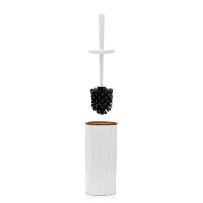 Portascopino wc Bianco dettagli effetto legno serie Blob