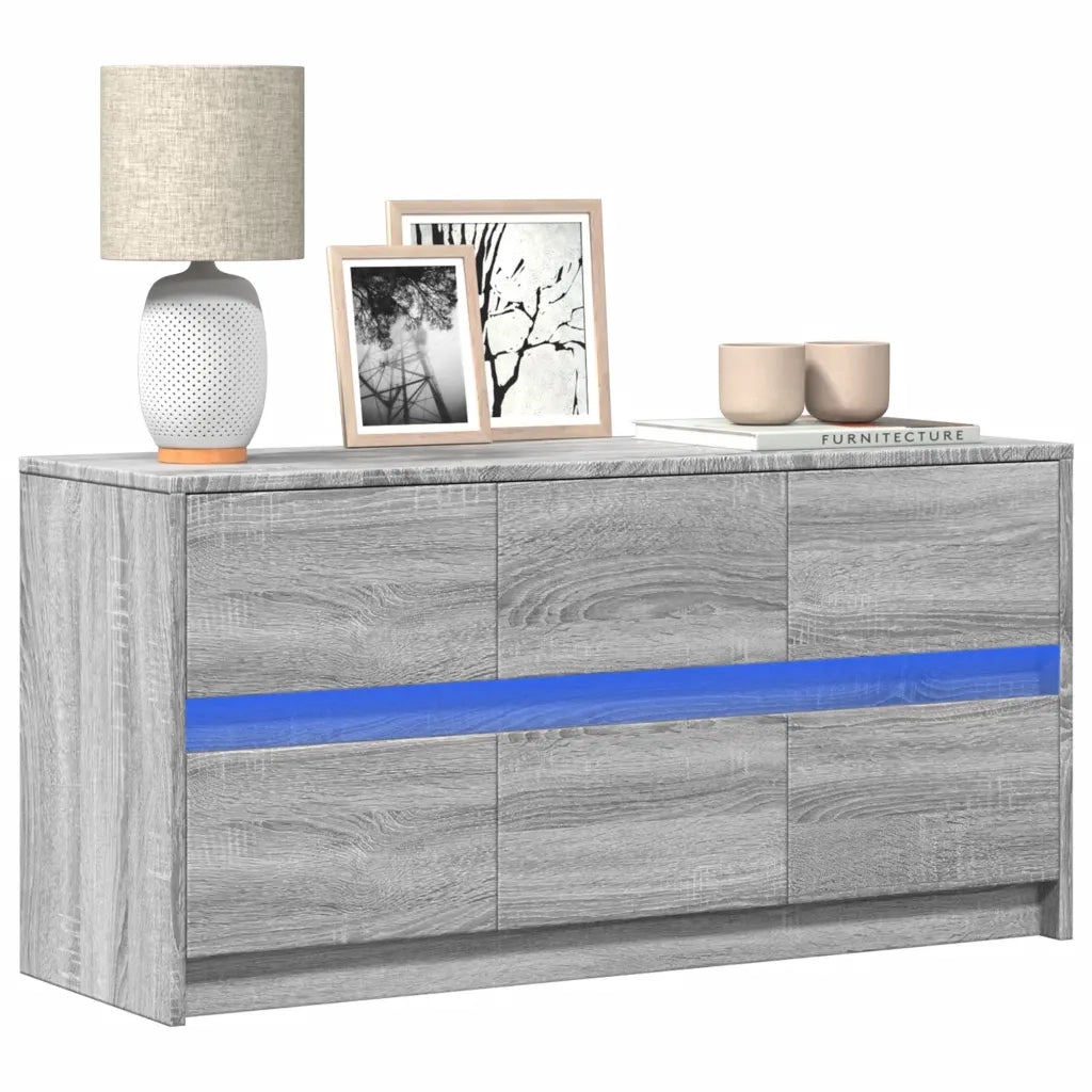 Mobile Porta TV con LED Grigio Sonoma 100x34x50cm in Truciolato 852220